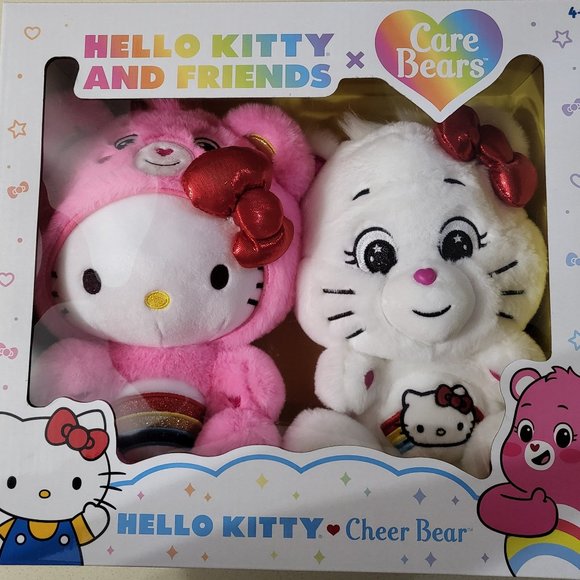 Sanrio limited edition Hello Kitty x Care Bears Cheer Bear Plush Toys - Picture 1 of 2